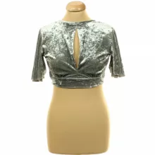 New Look szürke bársony top