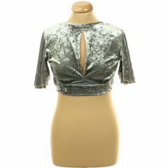 New Look szürke bársony top
