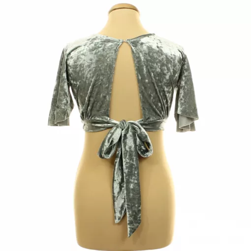 New Look szürke bársony top