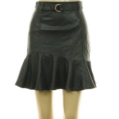 New Look fekete műbőr szoknya övvel