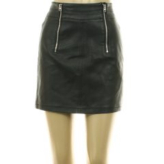 Topshop fekete műbőr szoknya