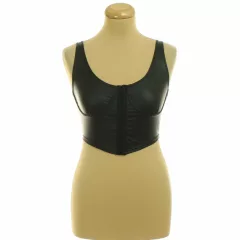 Shein fekete bőrhatású top