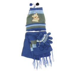 Mintás gyapjú sapka-sál-kesztyű szett