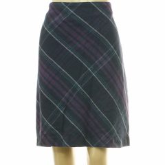 Isle kockás sötétkék gyapjúkeverék szoknya