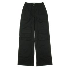 Pretty Little Thing fekete cargo nadrág