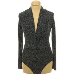 H&M ezüstcsillámos fekete body