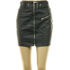 Missguided fekete műbőr szoknya