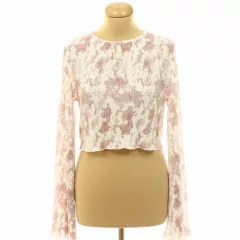 Boohoo mintás pliszírozott felső