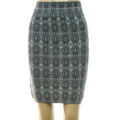 Next mintás kék kötött szoknya