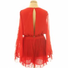 River Island piros pliszírozott overál