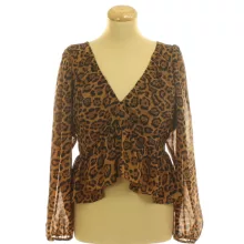 H&M leopárdmintás barna blúz