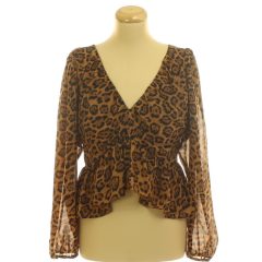H&M leopárdmintás barna blúz