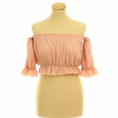 Gumírozott rózsaszín top