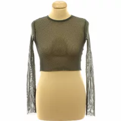 Pull&Bear khakizöld lyukacsos top