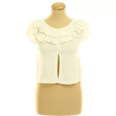 Dorothy Perkins fodros krémszínű pamut felső