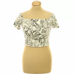 H&M virágmintás lenkeverék top