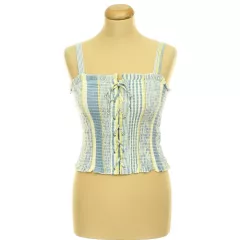 New Look gumírozott csíkos top