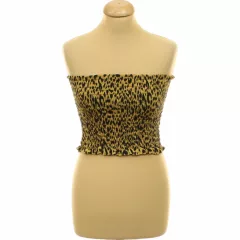 Gumírotott leopárdmintás top