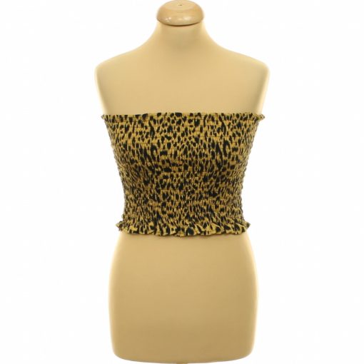 Gumírotott leopárdmintás top