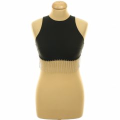 Shein strasszköves fekete top