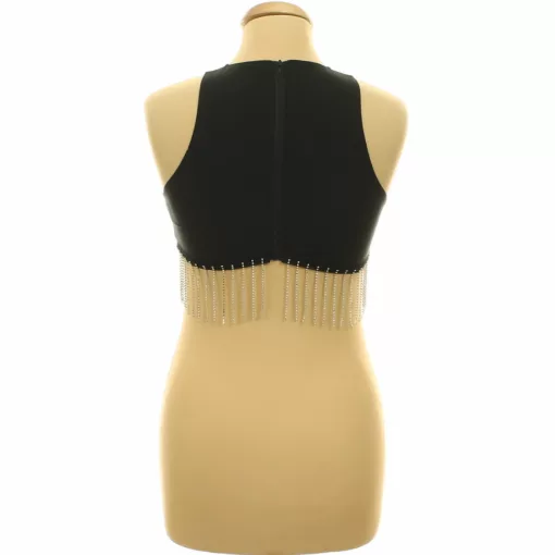 Shein strasszköves fekete top