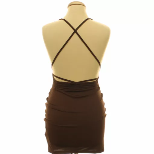 Shein ráncolt barna ruha