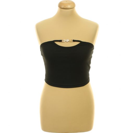Shein strasszköves fekete top