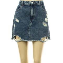 Pretty Little Thing szaggatott farmer szoknya