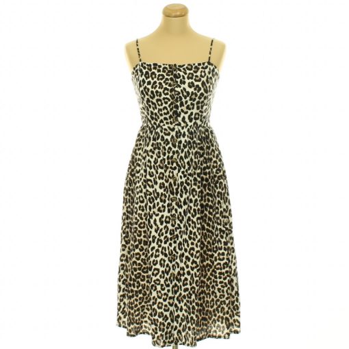 H&M leopárdmintás lenkeverék  ruha