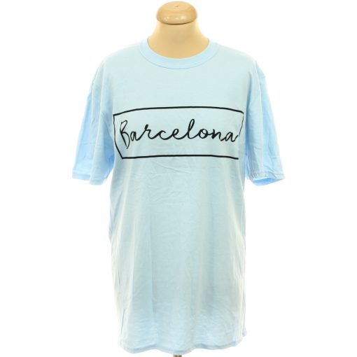 Boohoo Barcelona-s kék póló