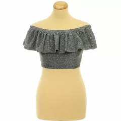 Boohoo ezüstcsillámos top