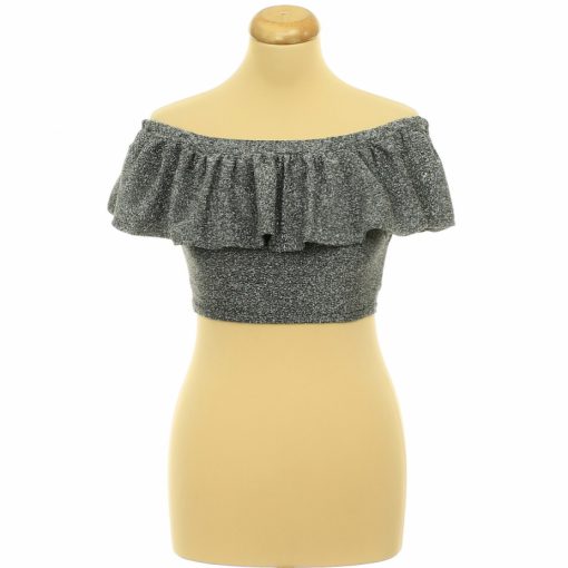 Boohoo ezüstcsillámos top
