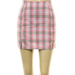 Shein kockás rózsaszín szoknya