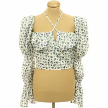 FashionNova virágmintás szatén felső