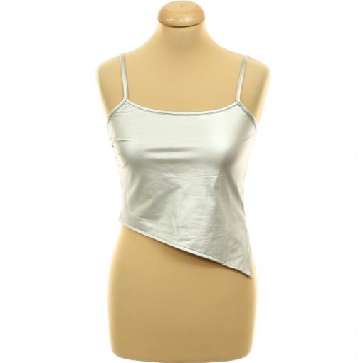 Shein ezüst színű bőrhatású top