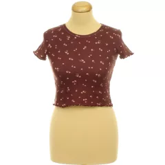 Pull&Bear virágmintás bordó top