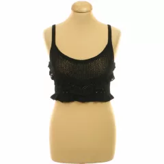 Zara fekete horgolt top