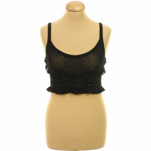 Zara fekete horgolt top