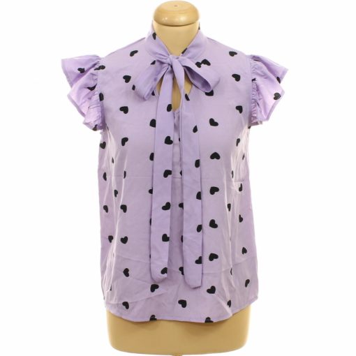 Shein mintás lila blúz