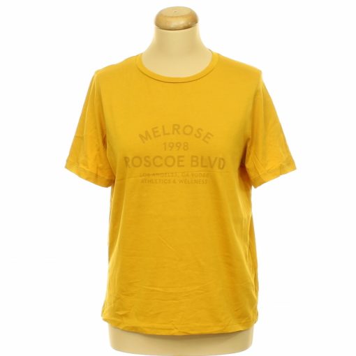 F&F feliratos mustárbarna póló