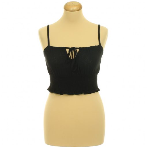 Topshop gumírozott fekete top