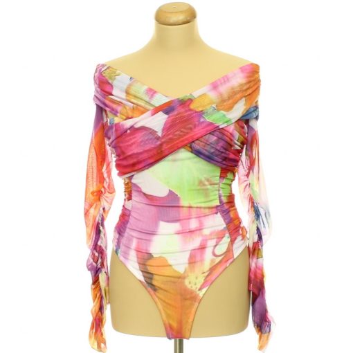 Fashion Nova színes necc body