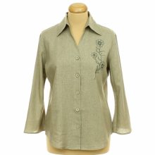 Hímzett len ing-nadrág szett