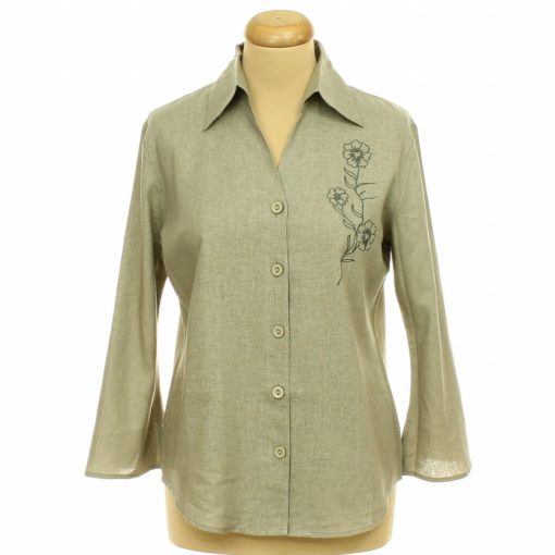 Hímzett len ing-nadrág szett