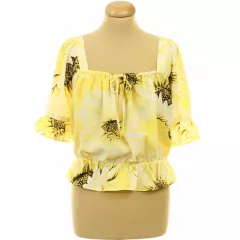 H&M virágmintás sárga blúz