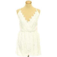 Shein horgolt csipkés fehér overál