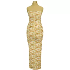 Pretty Little Thing virágmintás pánt nélküli maxi ruha