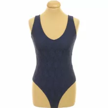 Sötétkék csipke body