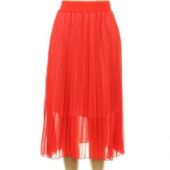 Pliszírozott piros szoknya