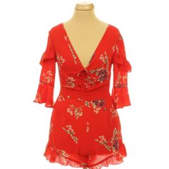 Primark virágmintás piros overál